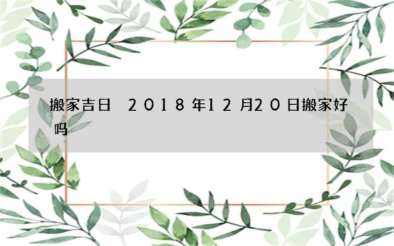 搬家吉日 2018年12月20日搬家好吗